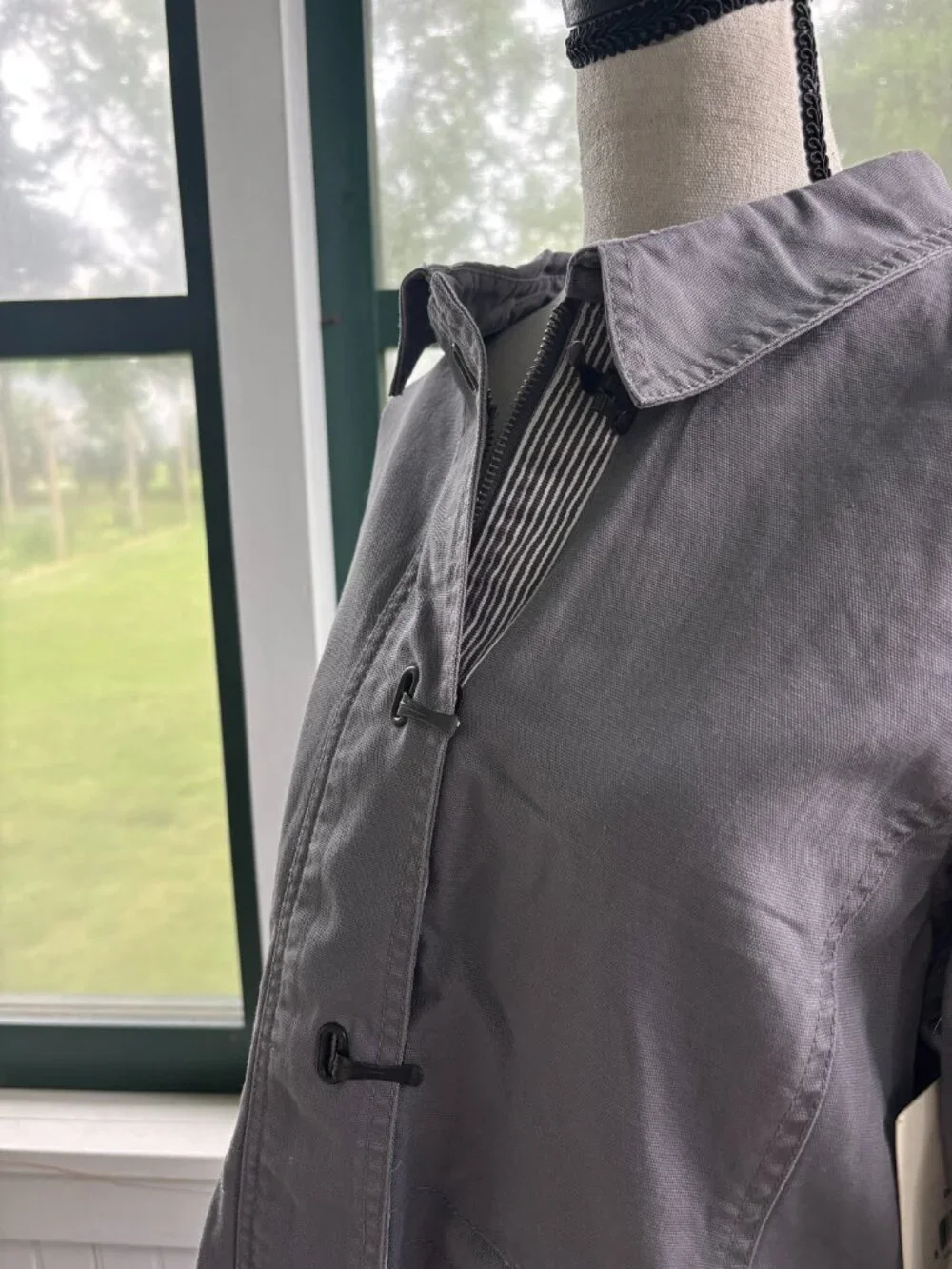 Lakegirl Grey Deck Jacket with Embroidered Patches Medium NWT